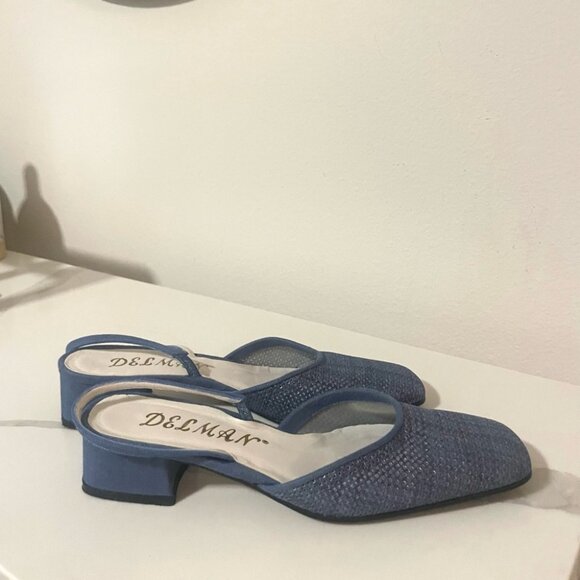 Delmar Slingback Blue Kitten Heels m - size 7 1/2 🇺🇸 - Picture 7 of 9